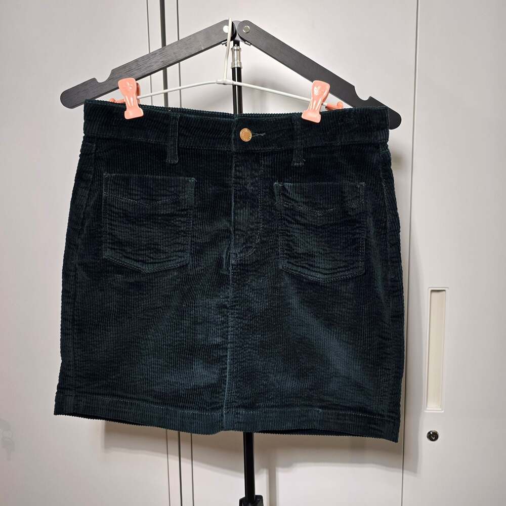 Judy Blue Los Angeles Women's Dark Green Corduroy Mini Skirt Size L